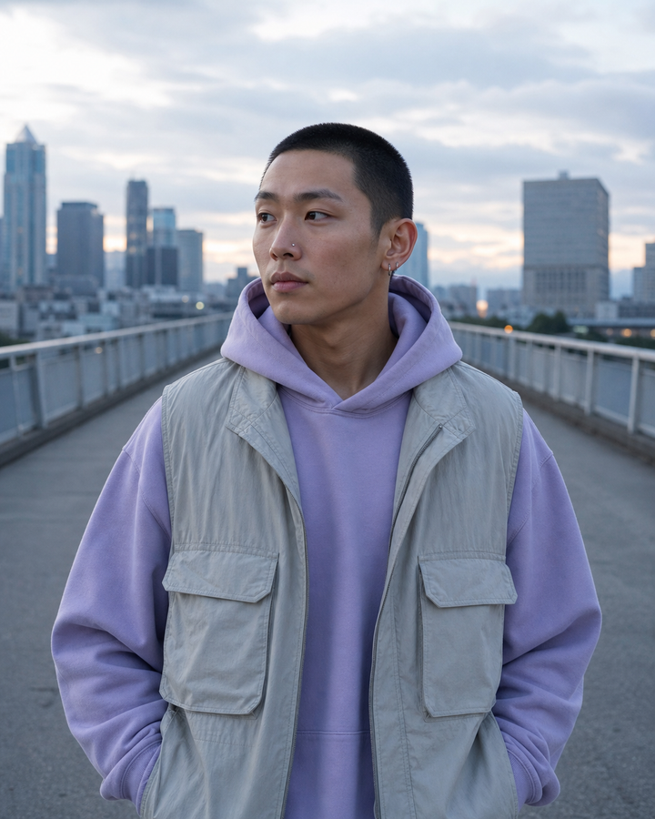 Lavender Hoodies and Silver Nose Studs for Dawn City Layers