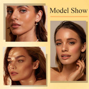 24PCS 20G K18 Gold-Plated Copper Nose Ring Pendants, Women's L-Shaped Nose Stud Set with CZ Flower/Leaf/Heart/Moon/Star/Butterfly Pendants, Delicate Nose Jewelry