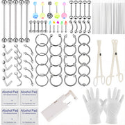 Stainless Steel Ear Stud & Body Jewelry Accessory Set, Unisex Style