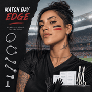 Match Day Body Piercing Jewelry Set, Stainless Steel Nose Rings, Lip Rings, Eyebrow Barbells, Cartilage Hoops & Studs, Silver Tone Accessories For Soccer Fans