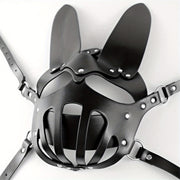 Black Bunny Masquerade Mask - Rivet Detail, Halloween & Cosplay