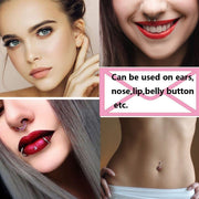 Bold ear piercing gun kit, equipped with 20 pairs of medical stainless steel finish stainless steel gun nail earrings, suitable for home use in body, nose and lip salons