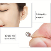 Bold ear piercing gun kit, equipped with 20 pairs of medical stainless steel finish stainless steel gun nail earrings, suitable for home use in body, nose and lip salons