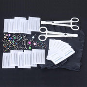 120PCS Stainless Steel Ear Stud & Body Jewelry Accessory Set, Unisex Style