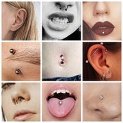140PCS Body Piercing Kit - 14G & 16G Stainless Steel Finish Piercing Jewelry Set - Includes BCR, CBR, Labret Rings, Cartilage Earrings, Daith Rings, Nose Septum Rings, Nose Studs, Belly Button Rings, Smiley Piercing, and More - Bold Body Jewelry Kit