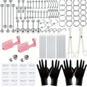 120PCS Stainless Steel Ear Stud & Body Jewelry Accessory Set, Unisex Style