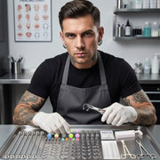 Men's Bold Body Piercing Kit, 316 Stainless Steel Jewelry Set, DIY Piercing Tools with Ear Gun, Accessory Pieces & Clamps for Septum, Nose, Lip, Eyebrow