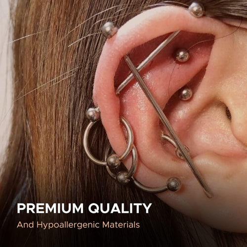 
  
    134PCS Stainless Steel Body Jewelry Set for Nose Ear Belly Lip, Unisex Punk Style Accessories
  
