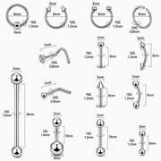143PCS Unisex Stainless Steel Body Jewelry Kit, Punk Style Nose Rings, Ear Studs, Septum Hoops, Lip Rings, Belly Button Rings & Piercing Accessories Set