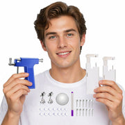 Bold Men's Ear Piercing Gun Kit, DIY Ear Puncture Tool Set With Stainless Steel Stud Earrings, Style-Ready Cartilage Tragus Lobe Piercing For Men