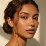 30PCS K14 Gold Plated Copper Alloy Nose Rings & L-Shaped Studs - Zircon Dangle Charms