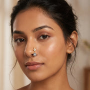 30PCS K14 Gold Plated Copper Alloy Nose Rings & L-Shaped Studs - Zircon Dangle Charms