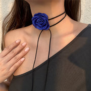 Red Rose Floral Choker - Vintage Neck, Wrist & Waist Accessory