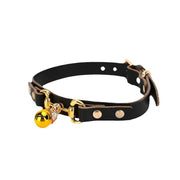 2PCS Adjustable Leather Bell Choker & Chain Leash Set - Cat Cosplay