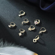 Complete Ear & Nose Piercing Gift Set: 1 Reusable Black Gun + 18pcs Body Jewelry (Stainless Steel Earrings & 14K Gold Nose Hoops) - Easy-to-Style DIY Piercing Tool for Beginners - Christmas Present