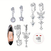6PCS Clip-On Belly Button Jewelry Set