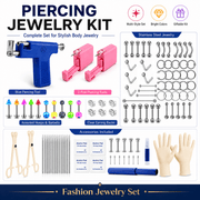 Massive DIY Piercing Kit Super Set Ear Studs Clear Earring Backs Stainless Steel Machine Tool For Ear Nose Lip Tongue Belly Rings