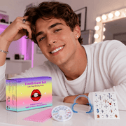 Men's Smile Gem Decoration Set, Assorted Crystal Charms with Applicator Tools, Fashion Accessory Kit