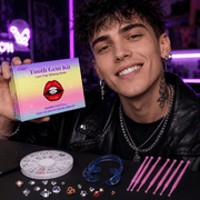 Men's Smile Gem Decoration Set, Assorted Crystal Charms with Applicator Tools, Fashion Accessory Kit