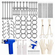 Stainless Steel Ear Stud & Body Jewelry Accessory Set, Unisex Style