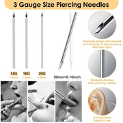 104PCS Body Septum Piercing Kit with 14G/16G/20G Piercing Accessory Pieces Piercing Jewelry and Tool Set for Ear Nose Belly Button Nipple Lip Cartilage Eyebrow Tongue Navel Piercing Kit for All Piercings