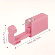 Bold piercing kit, including a black bold piercing gun, a blue piercing gun, a pink nose piercing tool, a reusable ear piercing gun, 20 pairs of earrings, and nose/body piercing tools.