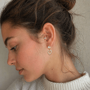 18PCS 14K Gold & Silver Plated Nose Rings And L-Shaped Studs Set, CZ Dangle Hoop Earrings For Cartilage Helix, Women's Piercing Jewelry