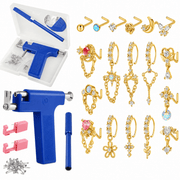 18PCS Copper Alloy Ear Stud & Body Jewelry Accessory Set, Unisex Style