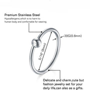 316 Stainless Steel Ear Studs & Nose Ring Jewelry Set With Piercing Tool Kit, Multi-Style Silver Hoops, Nose Studs & Labret Studs, Fashion Body Jewelry Accessories For Women Men