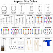 143PCS Ear Stud & Body Jewelry Accessory Set, Unisex Style