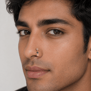 18PCS Copper Alloy Nose Rings And Studs Set, K14 Gold Plated Silver Color Body Jewelry, CZ Heart Star Moon Flower Butterfly Designs, Fashion Accessories For Man