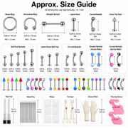 Stainless Steel Ear Stud & Body Jewelry Accessory Set, Unisex Style
