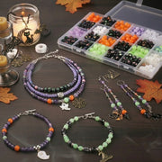 521PCS Gothic Jewelry Making Bead Kit - Skull & Alphabet Beads, 10m Elastic String