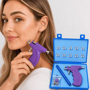 10 Pairs Sparkling Crystal Ear Studs With Jewelry Applicator, Portable Earring Tool Kit With Blue Case, Stylish Ear Accessories Set