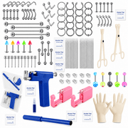 Massive DIY Piercing Kit Super Set Ear Studs Clear Earring Backs Stainless Steel Machine Tool For Ear Nose Lip Tongue Belly Rings