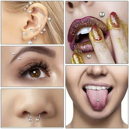 
  
    120PCS Stainless Steel Ear Stud & Body Jewelry Accessory Set, Unisex Style
  
