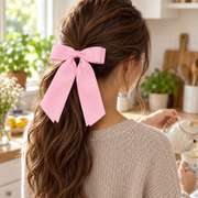 6PCS Fabric Bow Scrunchies - Long-Tail Elastic Hair Ties
