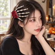 Skull Hair Clip - Gothic Halloween Costume Accessory