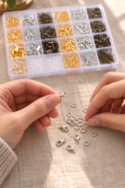 24-Grid Jewelry Making Findings Set - Ear Hooks, Jump Rings & Lobster Clasps