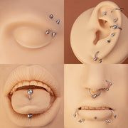 105pcs Complete Body Piercing Kit with Gun Tool, Pliers, Accessory Pieces, Stainless Steel Studs & Hoops Set, Eyebrow Nail, Nose Ring, Nose Nail, Tongue Nail, Navel Nail, Eyebrow Puncture Nail Set Mixed Nose Ring Nose Stud Jewelry Piercing Set Body Piercing