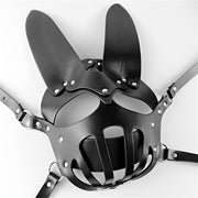 Black Bunny Masquerade Mask - Rivet Detail, Halloween & Cosplay