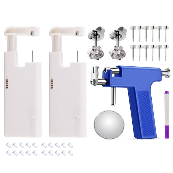 Bold Men's Ear Piercing Gun Kit, DIY Ear Puncture Tool Set With Stainless Steel Stud Earrings, Style-Ready Cartilage Tragus Lobe Piercing For Men